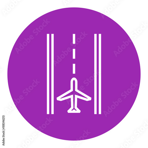 Airport runway line icon.