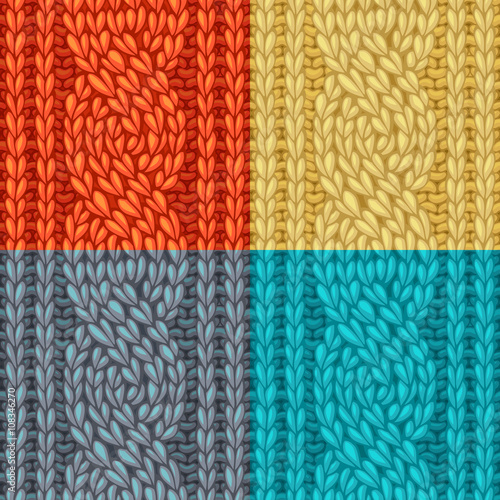 Colourful Six-Stitch Cable Stitch Textures. photo