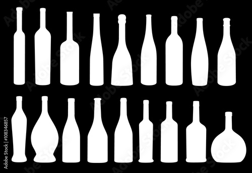 Wine bottle icon vector collection eps 10 vector