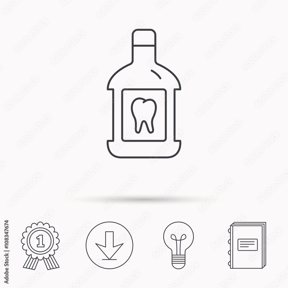 Mouthwash icon. Oral antibacterial liquid sign. Mouthwash icon. Oral antibacterial liquid sign.