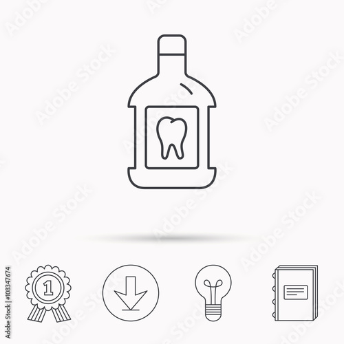 Mouthwash icon. Oral antibacterial liquid sign.