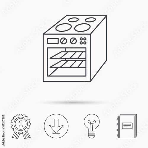 Oven icon. Electric stove sign.