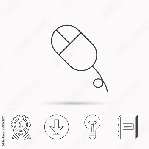 Computer mouse icon. PC control device sign.