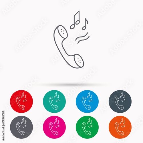 Phone icon. Call ringtone sign.