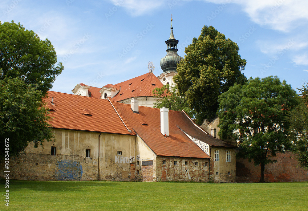 Obraz premium Břevnov Monastery (Břevnovský klášter) is a Benedictine archabbey in the Břevnov district of Prague, Czech Republic