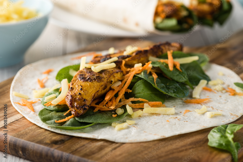 Tandoori chicken wrap with tzatziki Tandoori chicken wrap with tzatziki