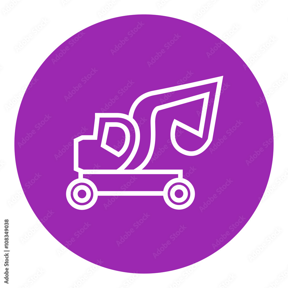 Excavator truck line icon. Excavator truck line icon.