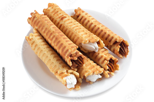 Waffle tubules with creamy