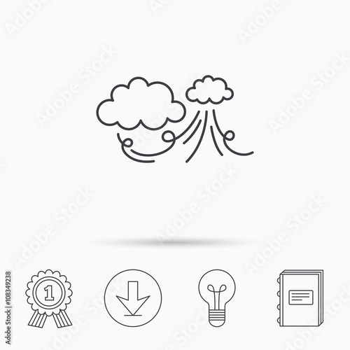 Wind icon. Cloud with storm sign.