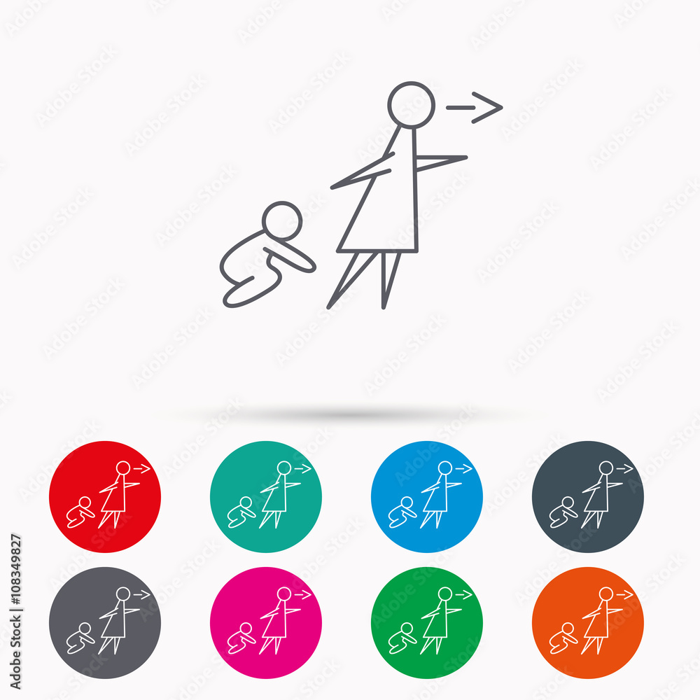 Unattended baby icon. Babysitting sign. Unattended baby icon. Babysitting sign.