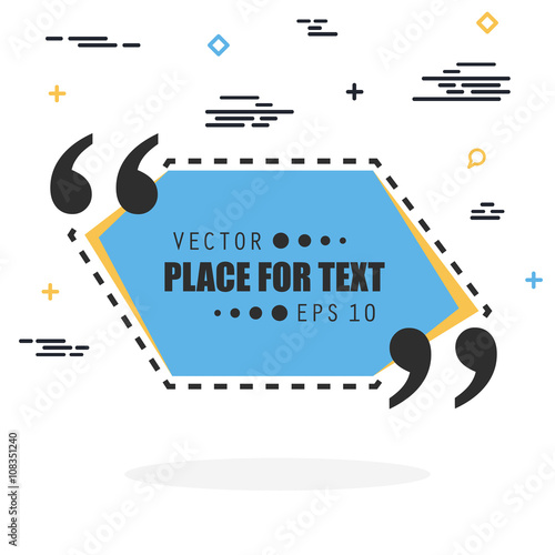 Abstract concept vector empty speech square quote text bubble. For web and mobile app isolated on background, illustration template design, creative presentation, business infographic social media