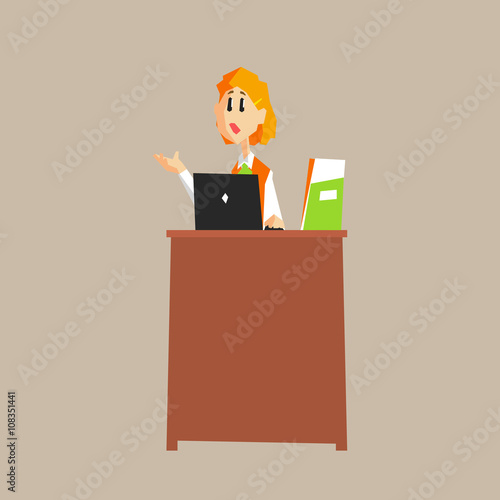 Receptionist Desk In Office