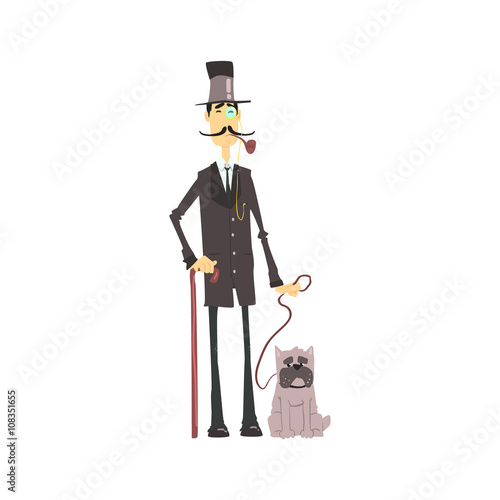 English Gentleman With Bulldog