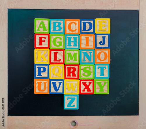 Wooden alphabet blocks