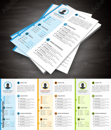 Resume. File contains text editable AI, EPS10,JPEG and free font link.