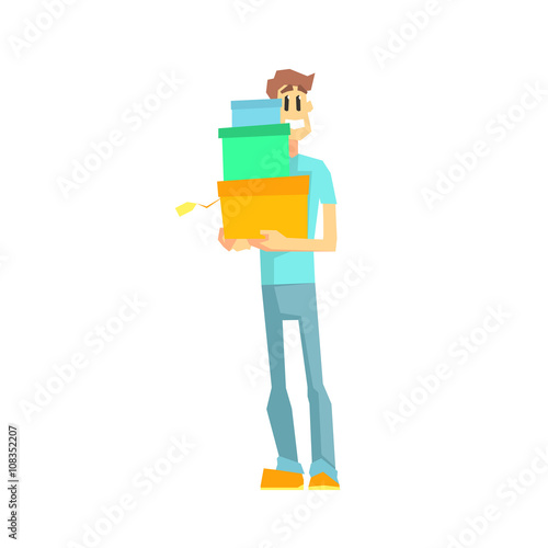 Guy With Three Gift Boxes