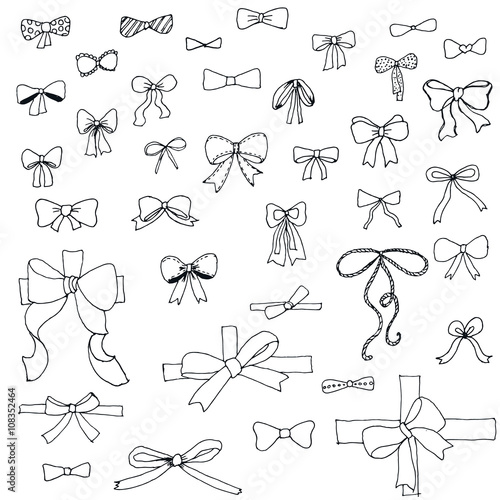 Doodle collection of of bows
