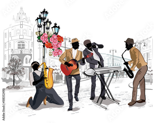 Series of the streets with musicians in the old city.
 photo