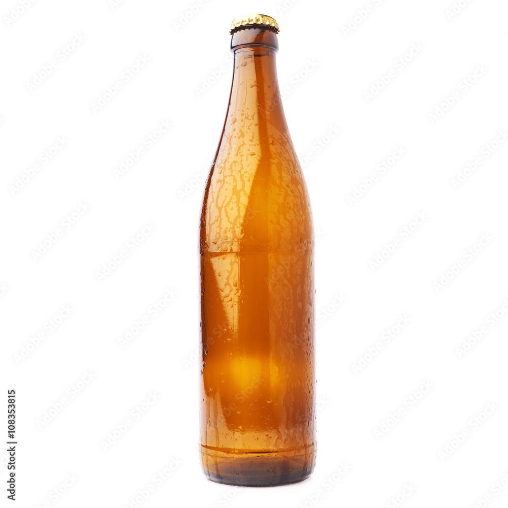 Empty beer glass bottle isolated over white background Empty beer glass bottle isolated over white background