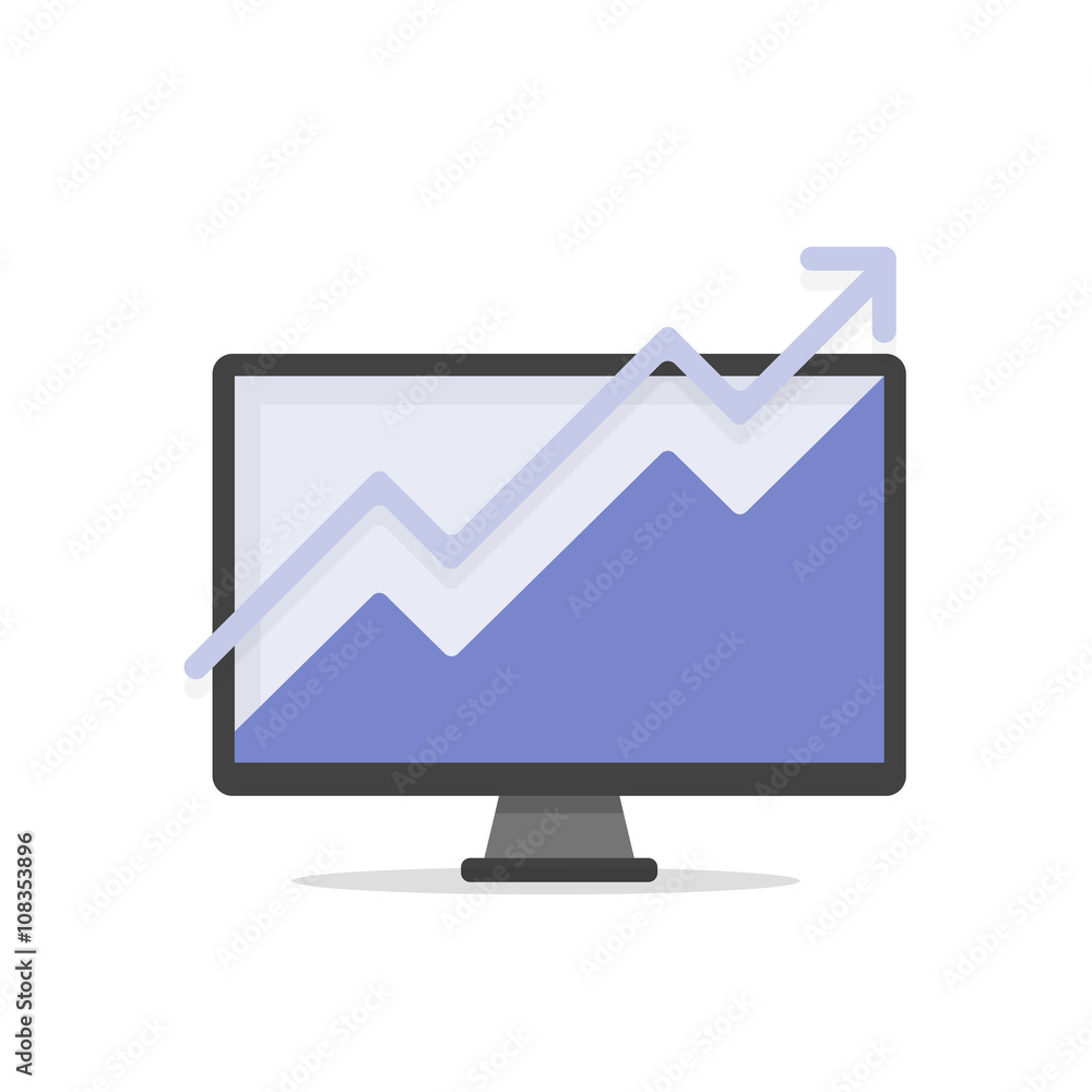 Computer screen with infographics concept Computer screen with infographics concept