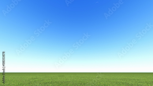 Beautiful landscape, grass clean blue sky