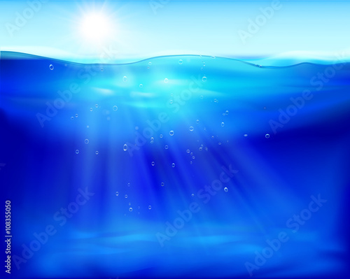 Underwater view. Vector illustration.