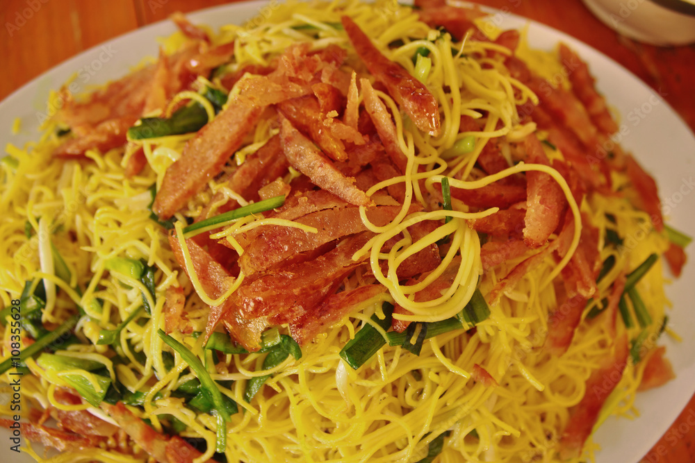 Chinese Sausage Fried Noodles Chinese Sausage Fried Noodles