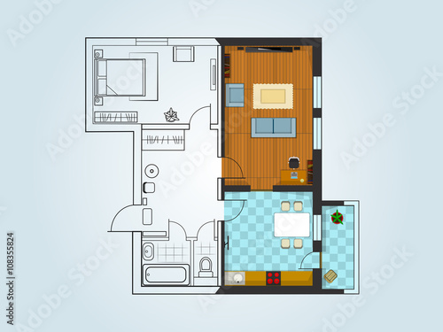 the layout of the apartment