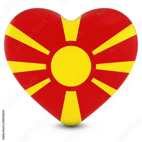 Free Download Love Macedonia Concept Image - Heart textured with Macedonian Flag - GFXLoad