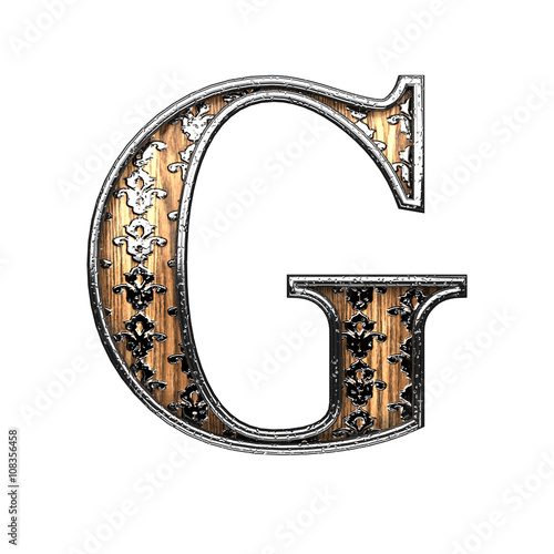 g silver letter. 3D illustration