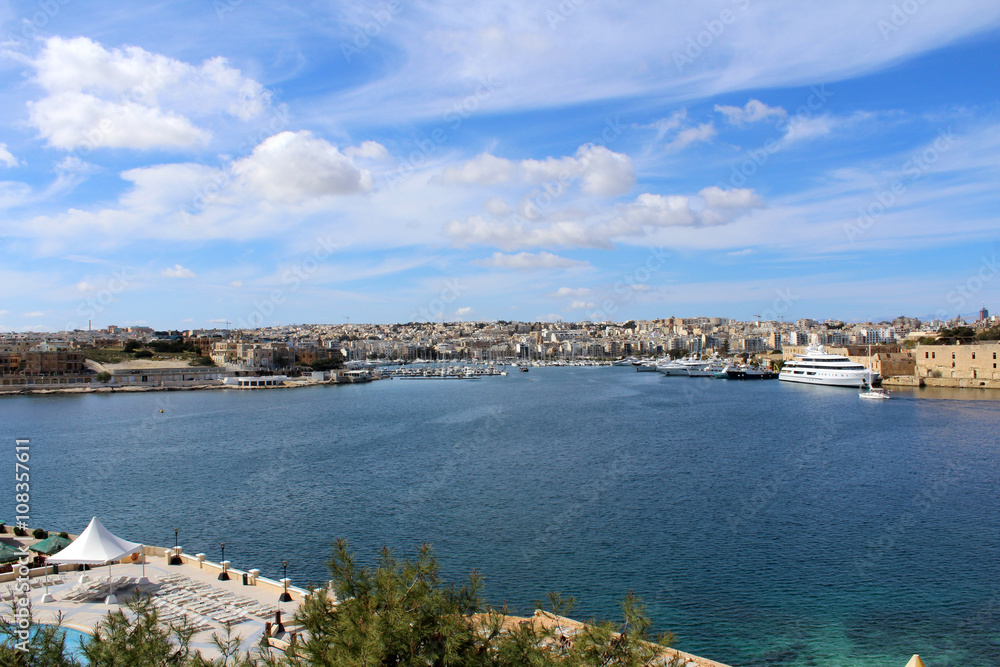 Harbor, Sliema, Promenade, Mediterranean Sea, Republic of Malta
