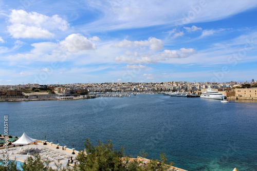 Fototapeta Naklejka Na Ścianę i Meble -  Harbor, Sliema, Promenade, Mediterranean Sea, Republic of Malta
