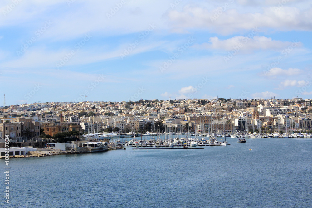 Harbor, Sliema, Promenade, Mediterranean Sea, Republic of Malta
