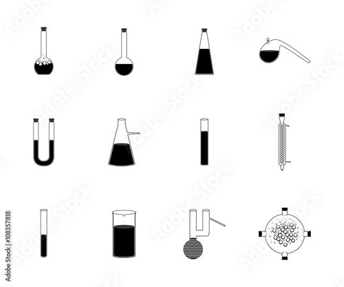 Vector illustration icons set of chemistry