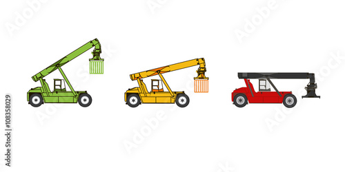 detailed reach stacker vector illustration