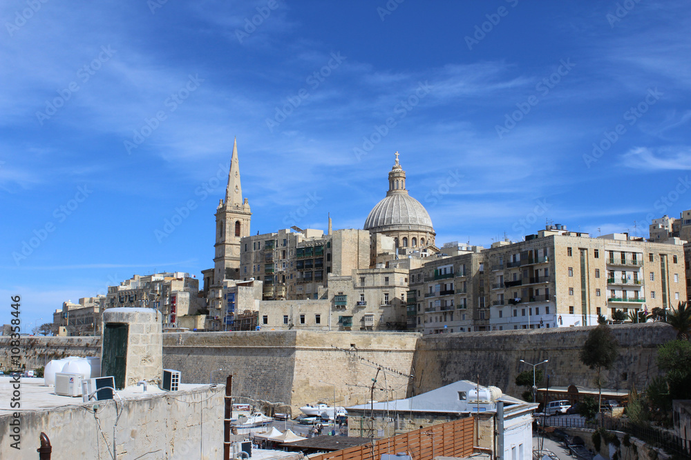 Typical Houses, Valletta, Capital City, Republic of Malta
