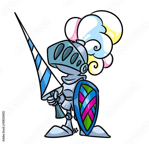 Knight medieval character cartoon illustration