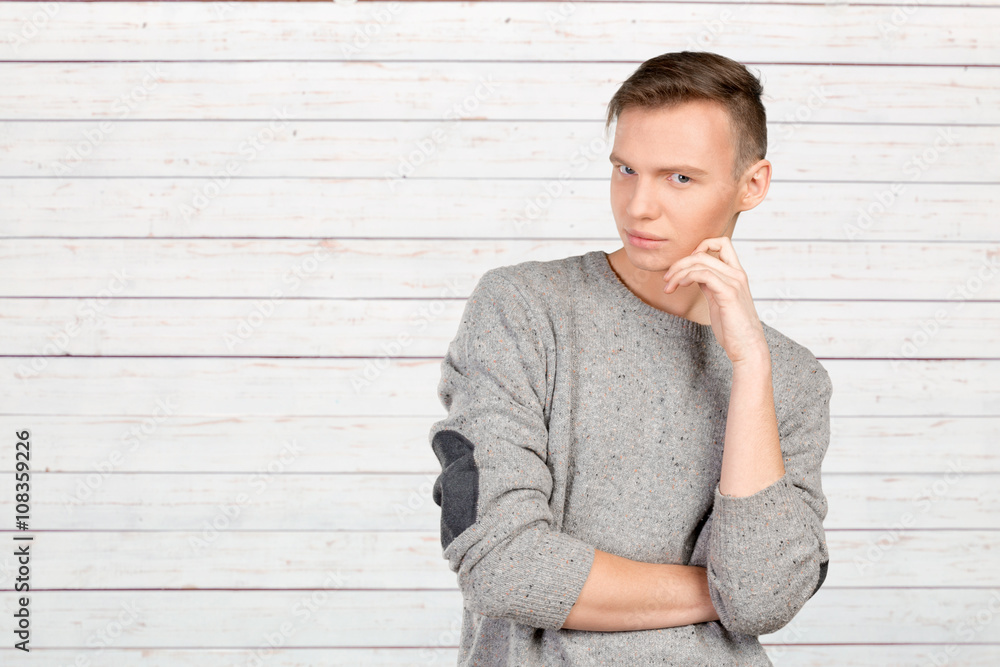 Portrait of handsome young thoughtful man Portrait of handsome young thoughtful man