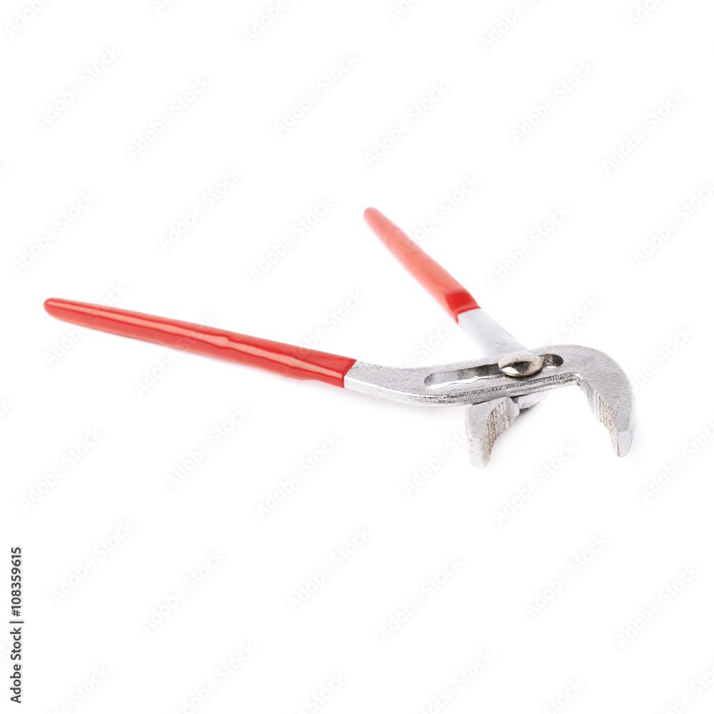 Metal plumber wrench over white isolated background Metal plumber wrench over white isolated background