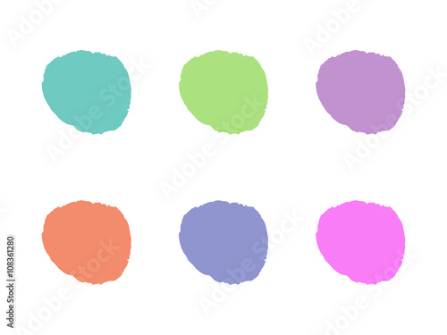 Colorful light round paint stains, set isolated illustration background vector