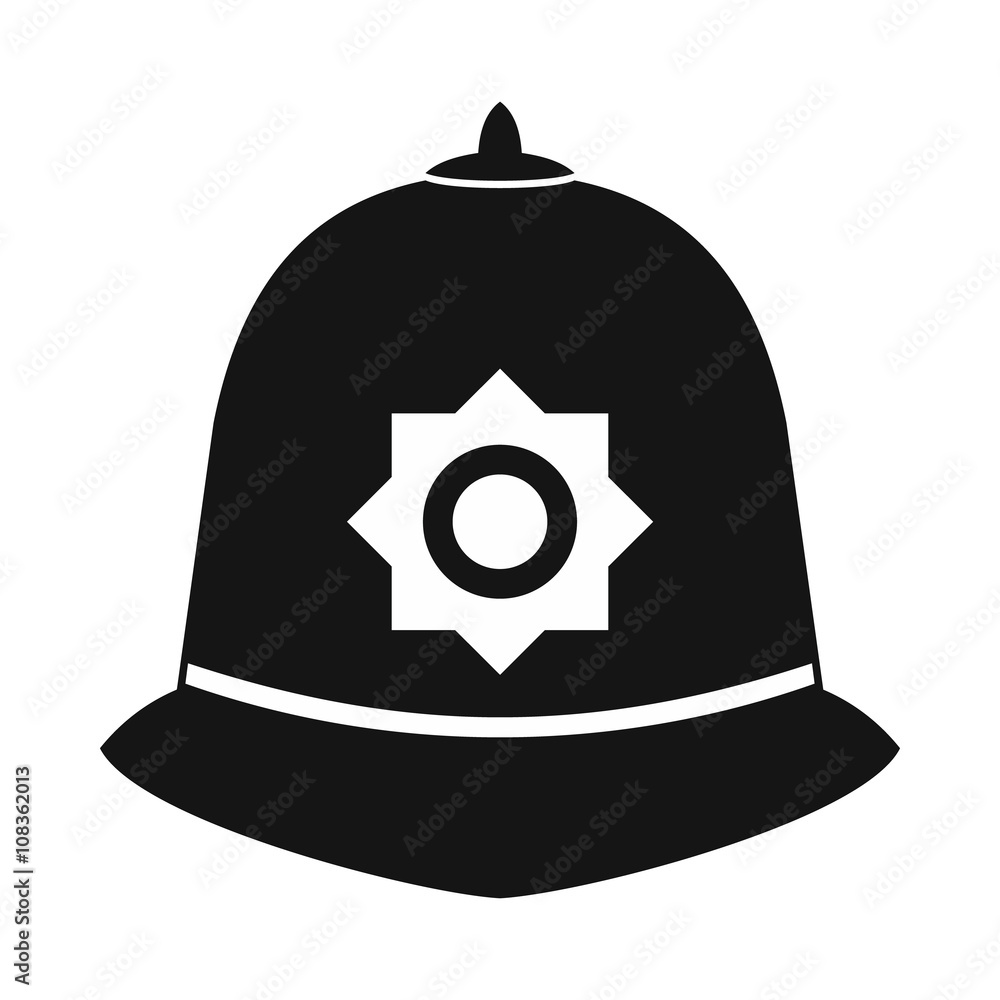 Naklejka premium British police helmet icon, simple style