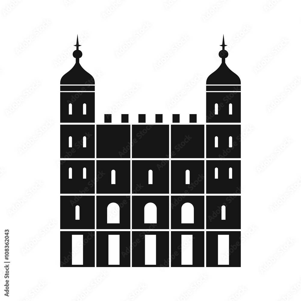 Tower of London in England icon, simple style