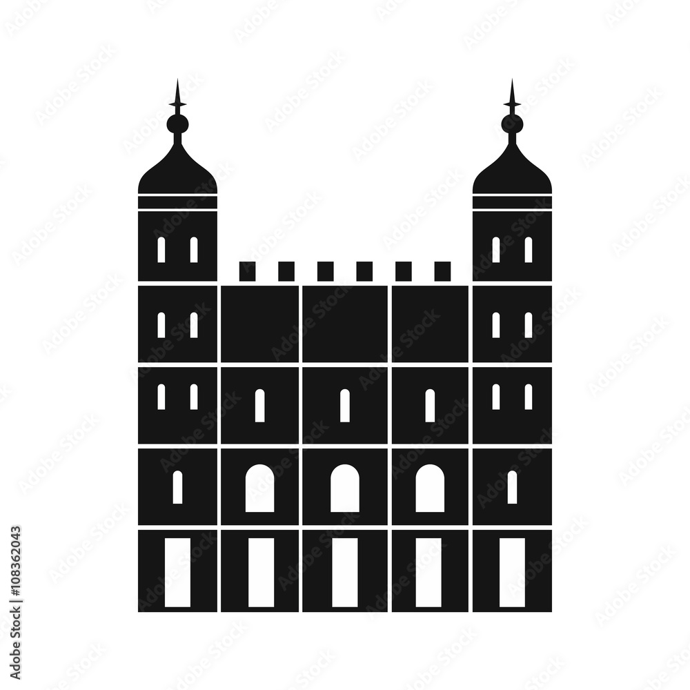Fototapeta premium Tower of London in England icon, simple style