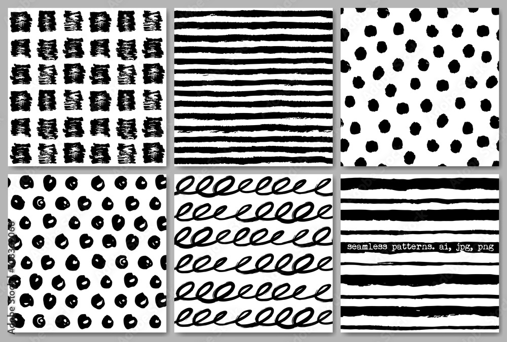 Grunge seamless pattern texture set. Vector illustration Grunge seamless pattern texture set. Vector illustration