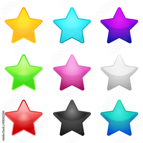 Set of color stars
