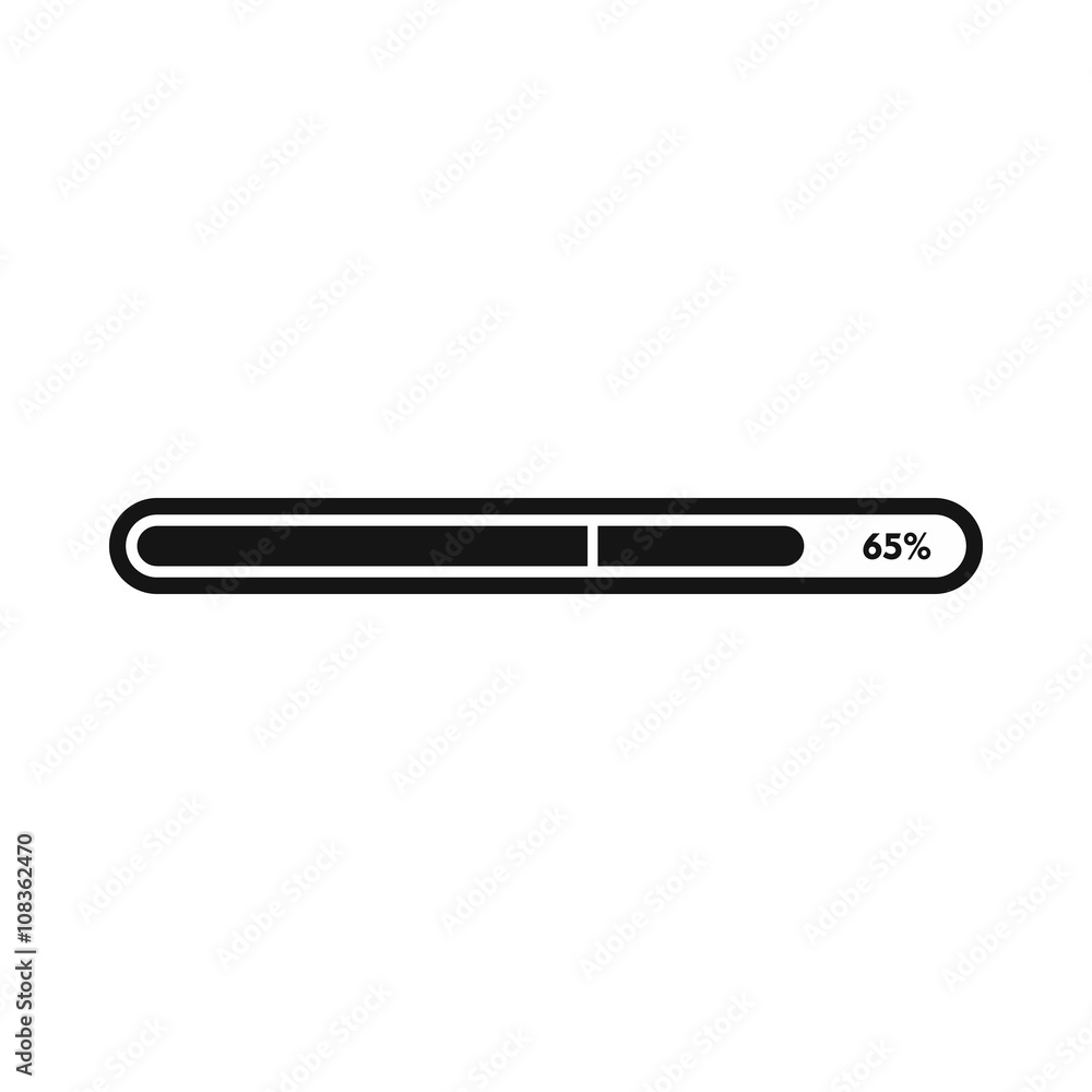Progress loading bar icon, simple style Progress loading bar icon, simple style