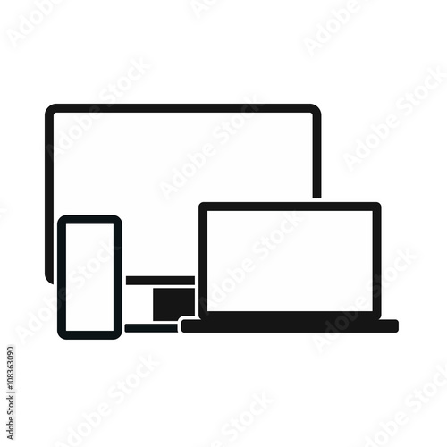 Computer monitor,laptop and phone icon 