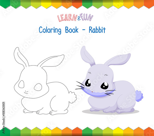 Rabbit coloring book educational game