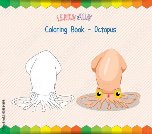 Octopus coloring book educational game