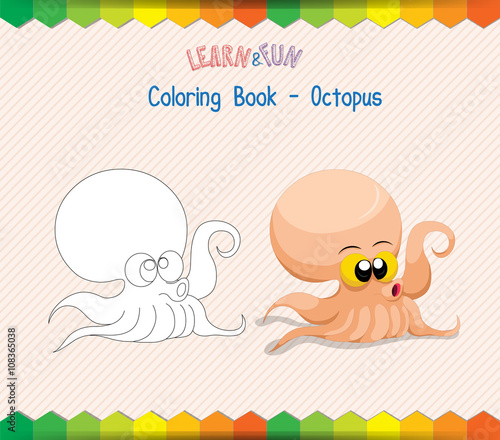 Octopus coloring book educational game